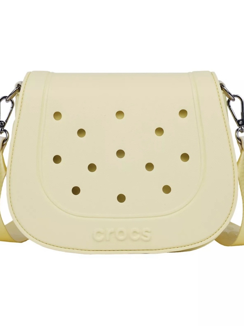CROCS Pale Yellow Perforated Crossbody Bag